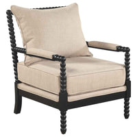 Blanchett Upholstered Bobbin Accent Chair Beige and Black - Home & Sleep Outlet