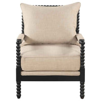 Blanchett Upholstered Bobbin Accent Chair Beige and Black - Home & Sleep Outlet