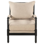 Home & Sleep Outlet - Blanchett Upholstered Bobbin Accent Chair Beige and Black