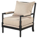 Blanchett Upholstered Bobbin Accent Chair Beige and Black - Home & Sleep Outlet