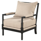 Home & Sleep Outlet - Blanchett Upholstered Bobbin Accent Chair Beige and Black