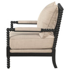 Home & Sleep Outlet - Blanchett Upholstered Bobbin Accent Chair Beige and Black