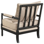 Home & Sleep Outlet - Blanchett Upholstered Bobbin Accent Chair Beige and Black