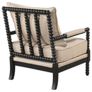 Blanchett Upholstered Bobbin Accent Chair Beige and Black - Home & Sleep Outlet