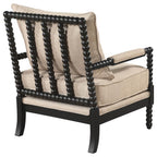 Home & Sleep Outlet - Blanchett Upholstered Bobbin Accent Chair Beige and Black