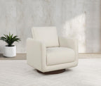 Home & Sleep Outlet - Iris Fabric Upholstered Swivel Accent Chair Ivory