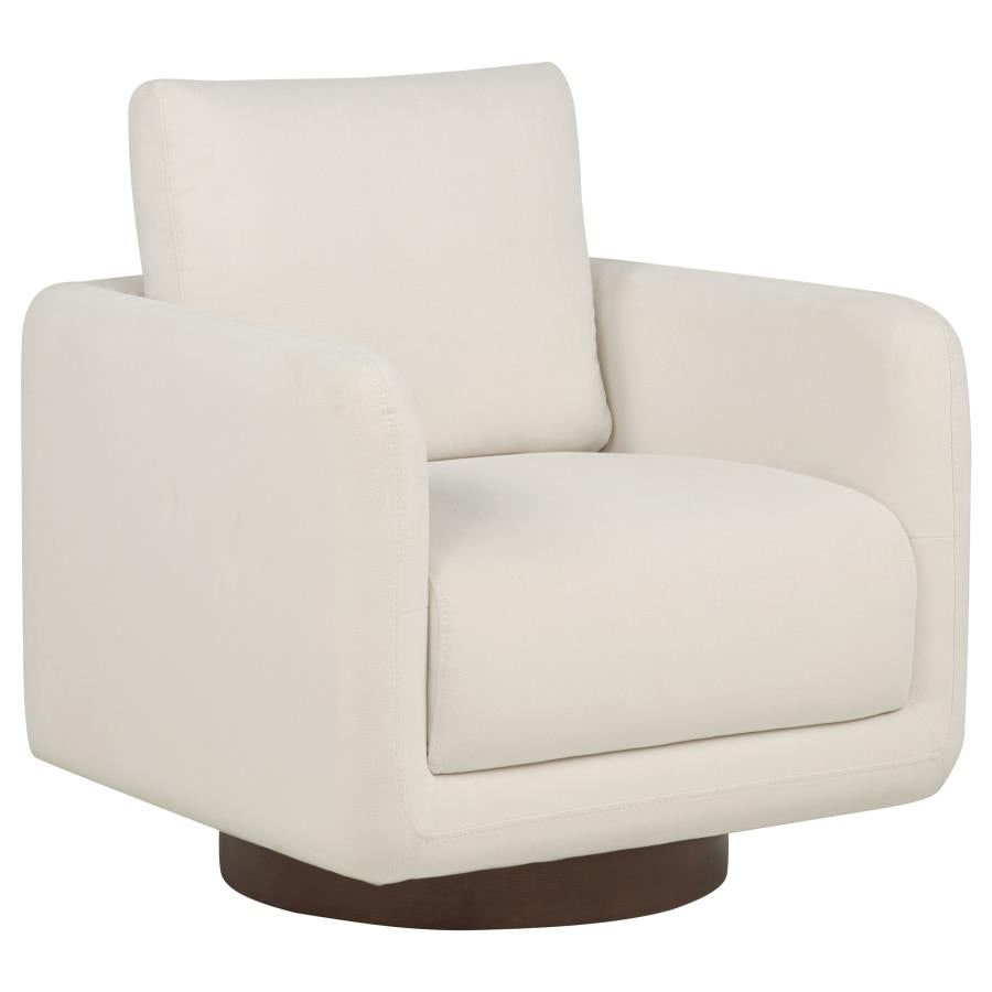 Home & Sleep Outlet - Iris Fabric Upholstered Swivel Accent Chair Ivory