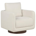 Home & Sleep Outlet - Iris Fabric Upholstered Swivel Accent Chair Ivory