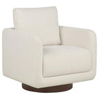 Home & Sleep Outlet - Iris Fabric Upholstered Swivel Accent Chair Ivory