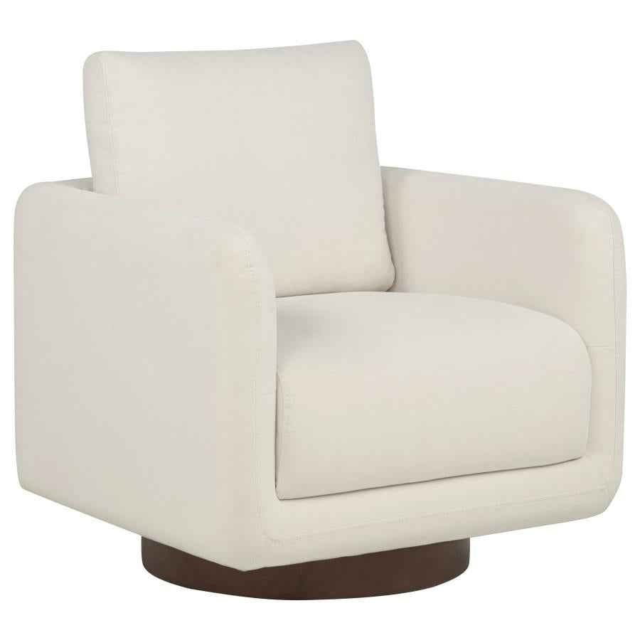 Iris Fabric Upholstered Swivel Accent Chair Ivory - Home & Sleep Outlet