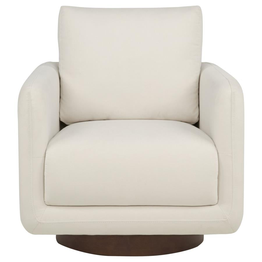 Home & Sleep Outlet - Iris Fabric Upholstered Swivel Accent Chair Ivory