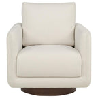 Home & Sleep Outlet - Iris Fabric Upholstered Swivel Accent Chair Ivory