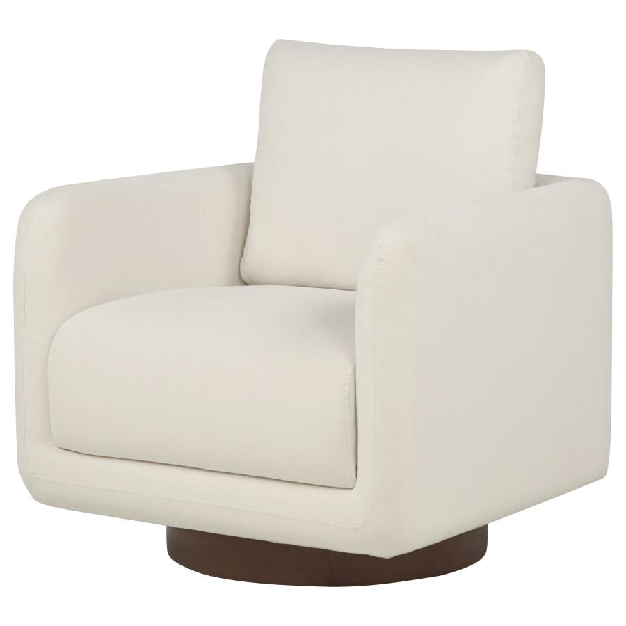 Home & Sleep Outlet - Iris Fabric Upholstered Swivel Accent Chair Ivory