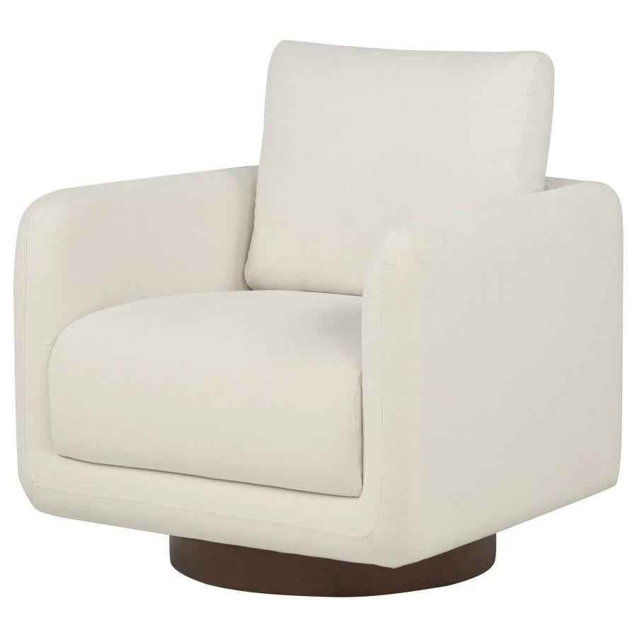 Iris Fabric Upholstered Swivel Accent Chair Ivory - Home & Sleep Outlet