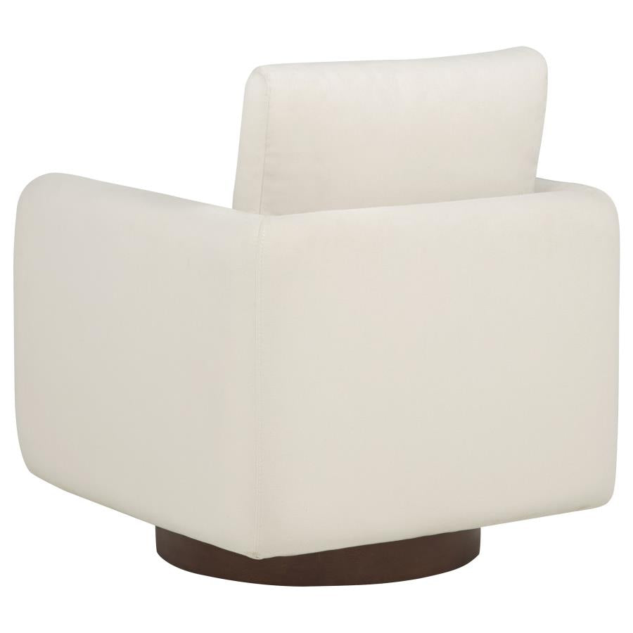 Home & Sleep Outlet - Iris Fabric Upholstered Swivel Accent Chair Ivory