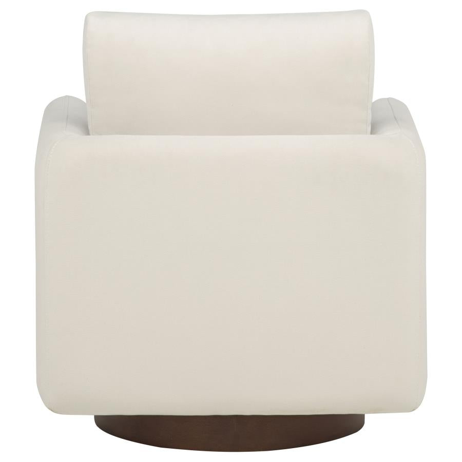 Home & Sleep Outlet - Iris Fabric Upholstered Swivel Accent Chair Ivory