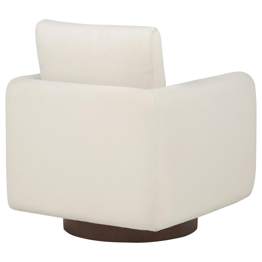 Home & Sleep Outlet - Iris Fabric Upholstered Swivel Accent Chair Ivory