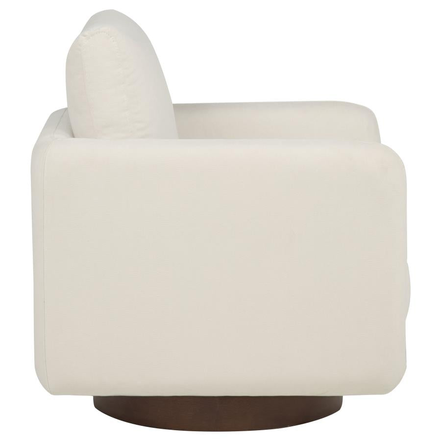 Home & Sleep Outlet - Iris Fabric Upholstered Swivel Accent Chair Ivory