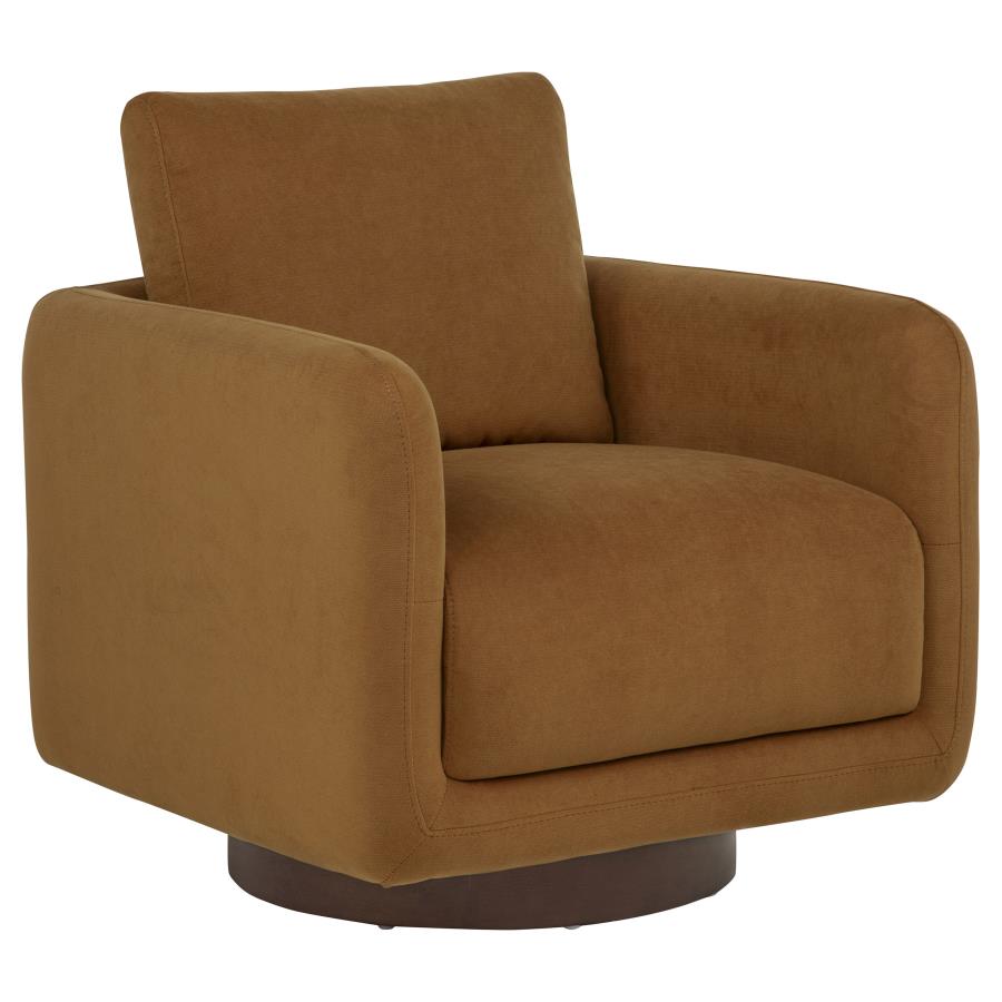 Home & Sleep Outlet - Iris Fabric Upholstered Swivel Accent Chair Rust