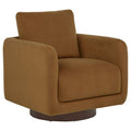 Home & Sleep Outlet - Iris Fabric Upholstered Swivel Accent Chair Rust