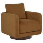 Home & Sleep Outlet - Iris Fabric Upholstered Swivel Accent Chair Rust