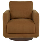 Home & Sleep Outlet - Iris Fabric Upholstered Swivel Accent Chair Rust