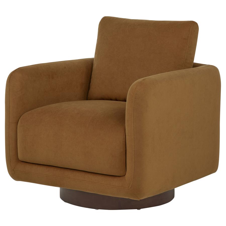 Home & Sleep Outlet - Iris Fabric Upholstered Swivel Accent Chair Rust