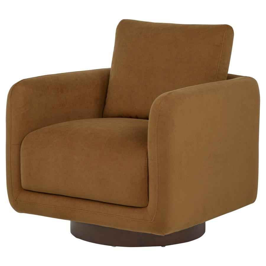 Iris Fabric Upholstered Swivel Accent Chair Rust - Home & Sleep Outlet