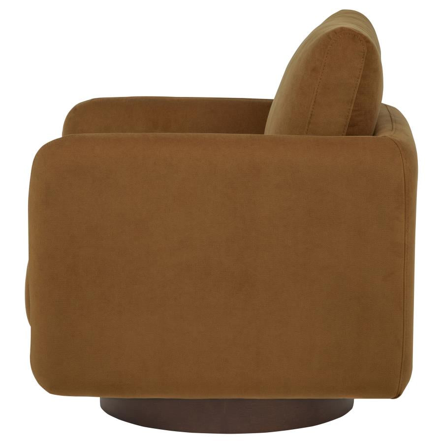 Home & Sleep Outlet - Iris Fabric Upholstered Swivel Accent Chair Rust