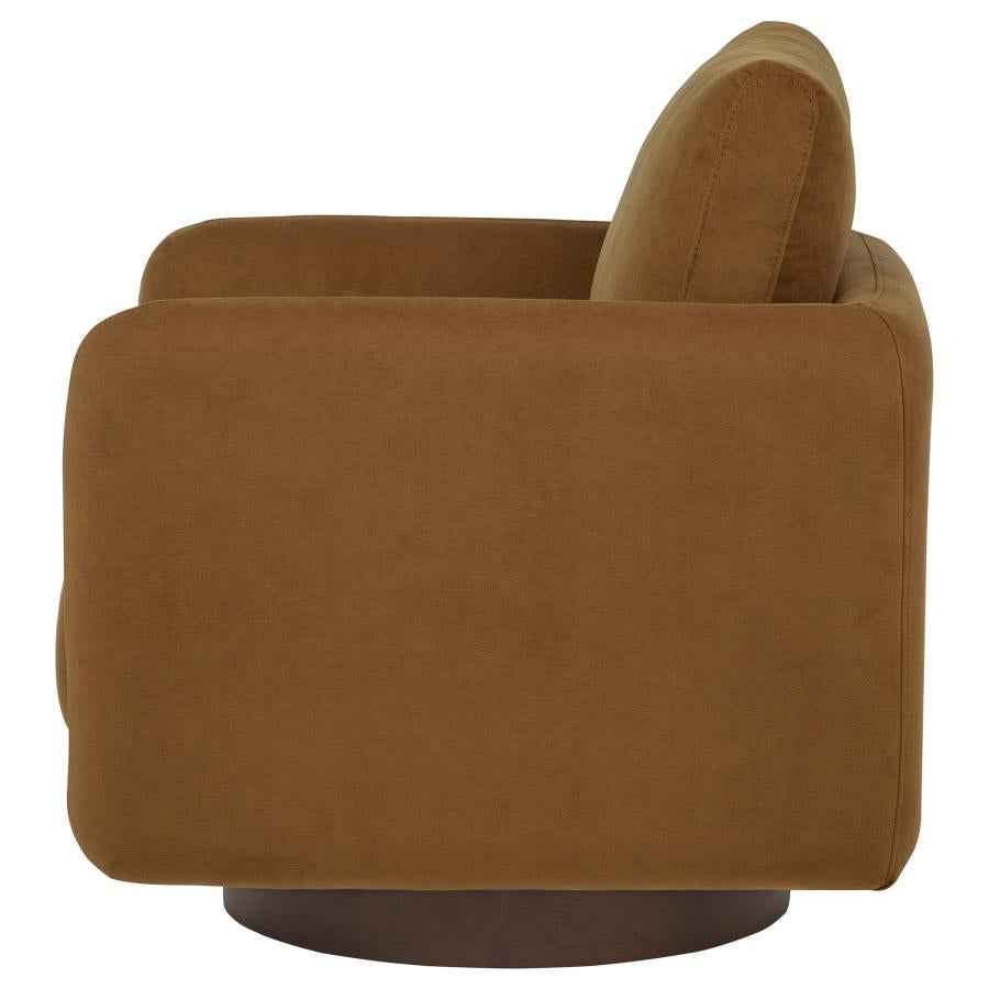 Iris Fabric Upholstered Swivel Accent Chair Rust - Home & Sleep Outlet