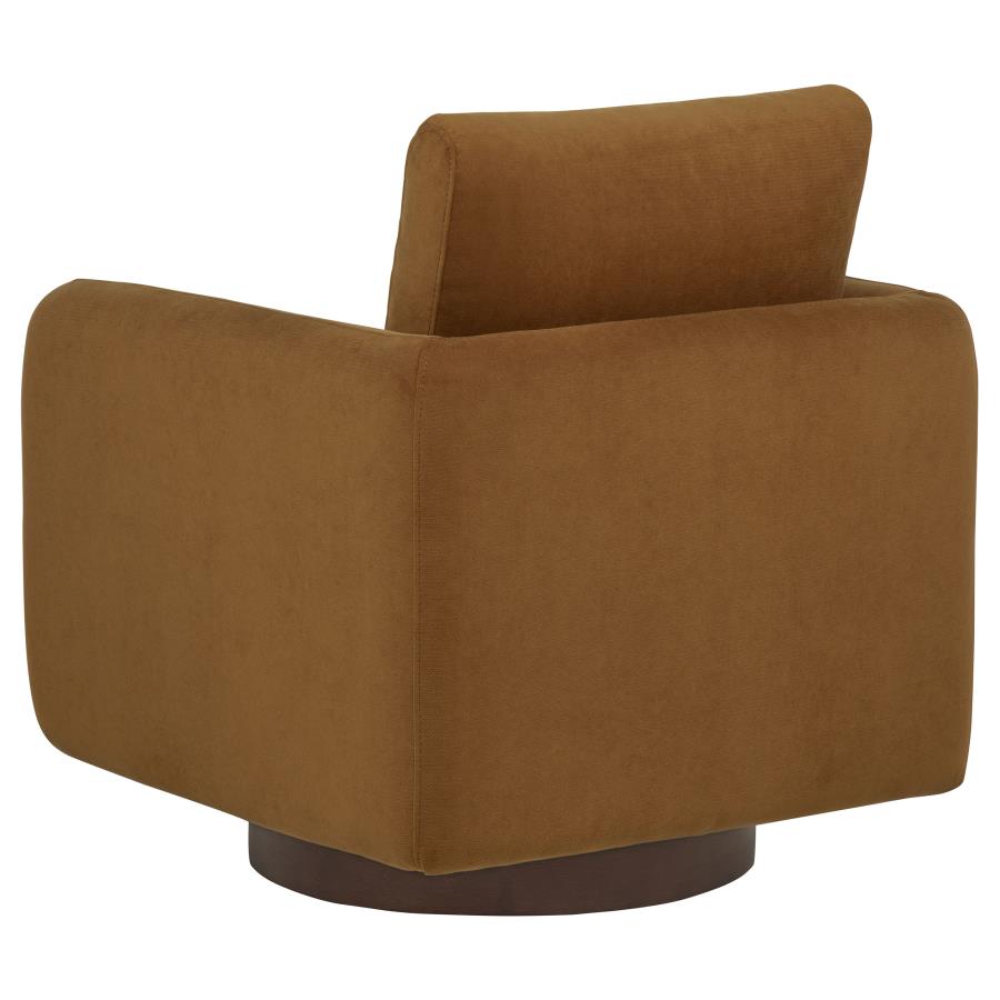 Home & Sleep Outlet - Iris Fabric Upholstered Swivel Accent Chair Rust