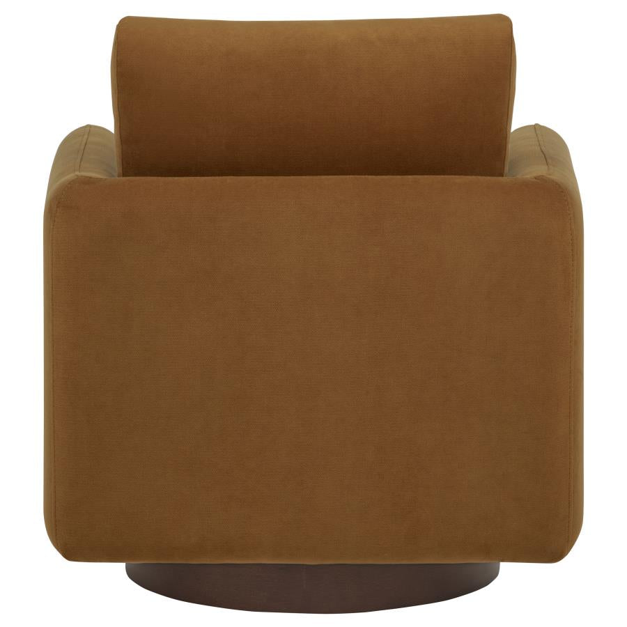 Home & Sleep Outlet - Iris Fabric Upholstered Swivel Accent Chair Rust