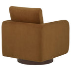 Home & Sleep Outlet - Iris Fabric Upholstered Swivel Accent Chair Rust