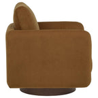 Home & Sleep Outlet - Iris Fabric Upholstered Swivel Accent Chair Rust