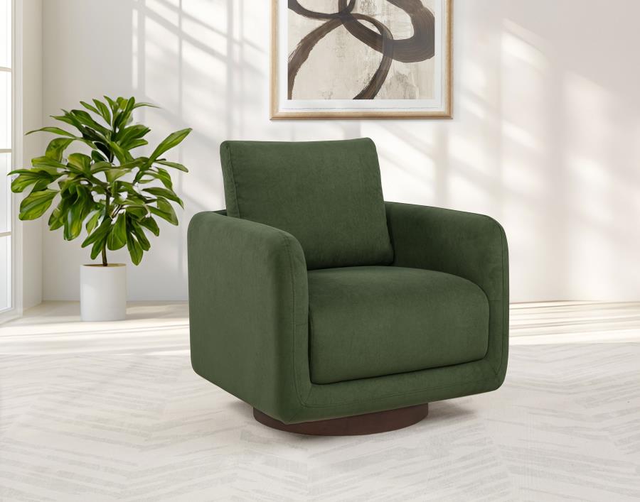 Home & Sleep Outlet - Iris Fabric Upholstered Swivel Accent Chair Matcha