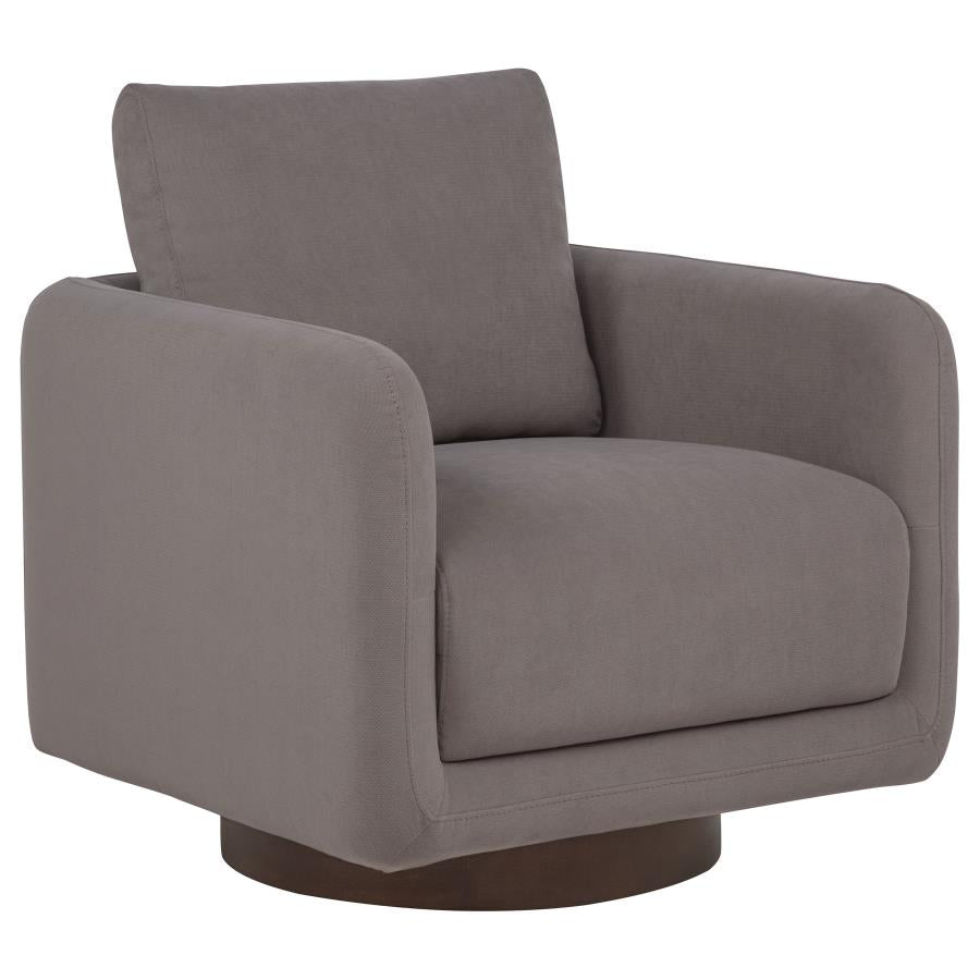 Home & Sleep Outlet - Iris Fabric Upholstered Swivel Accent Chair Stone