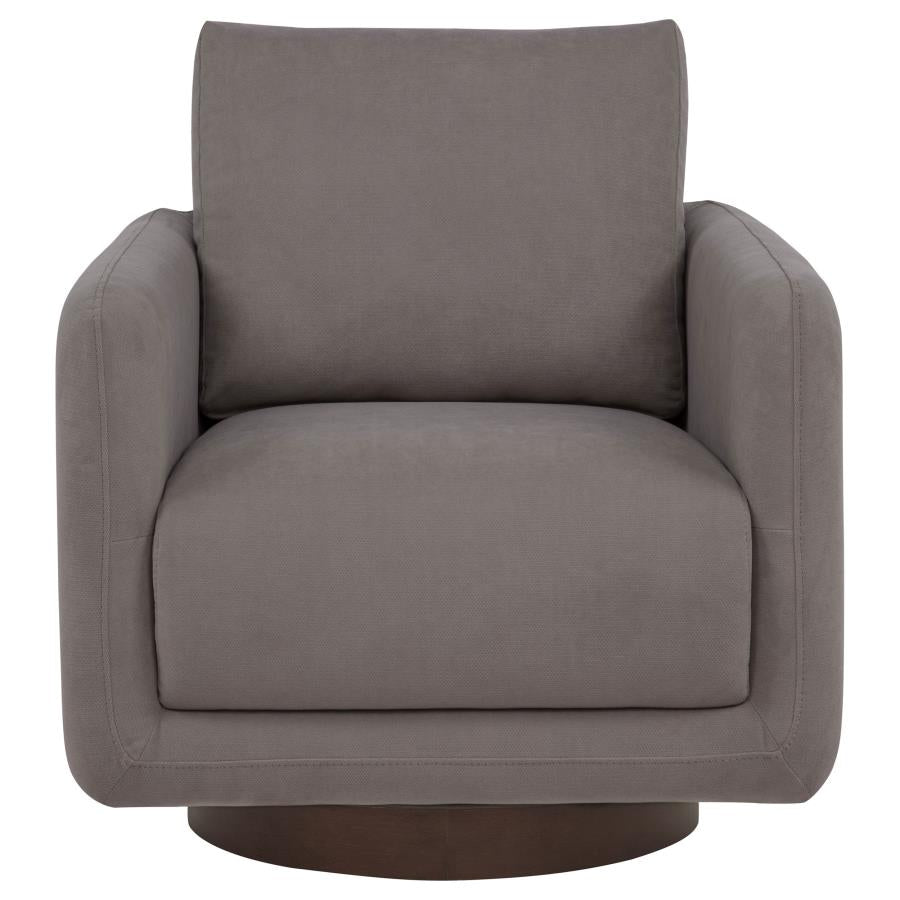 Home & Sleep Outlet - Iris Fabric Upholstered Swivel Accent Chair Stone