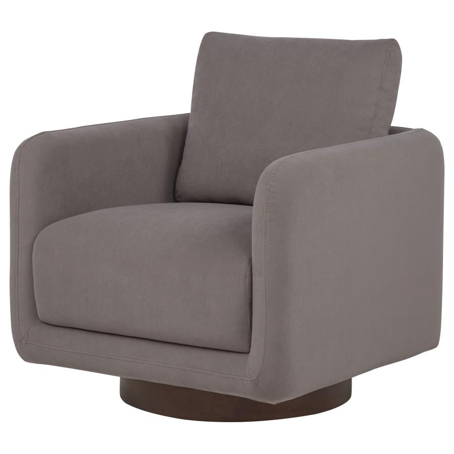 Home & Sleep Outlet - Iris Fabric Upholstered Swivel Accent Chair Stone