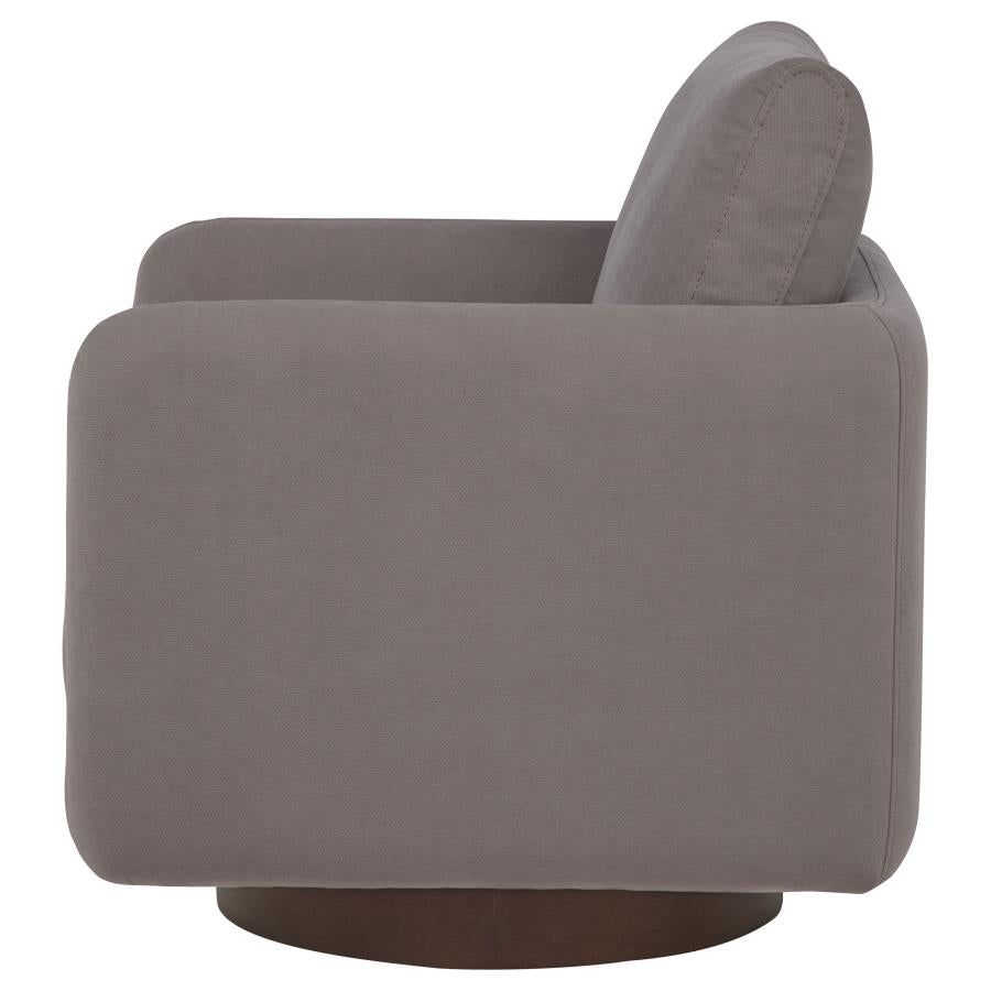 Home & Sleep Outlet - Iris Fabric Upholstered Swivel Accent Chair Stone