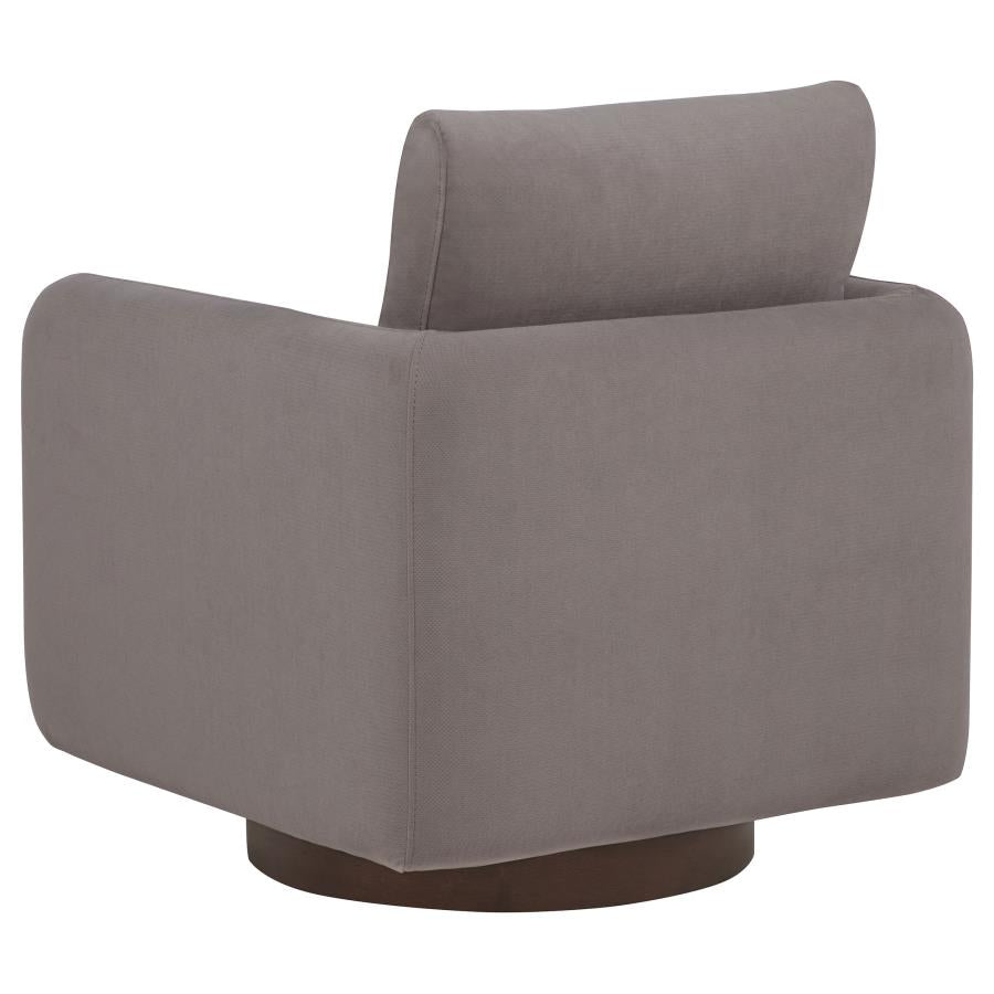 Home & Sleep Outlet - Iris Fabric Upholstered Swivel Accent Chair Stone