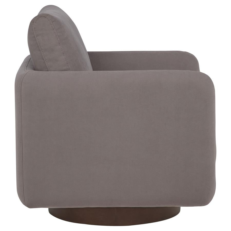 Home & Sleep Outlet - Iris Fabric Upholstered Swivel Accent Chair Stone