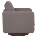 Home & Sleep Outlet - Iris Fabric Upholstered Swivel Accent Chair Stone