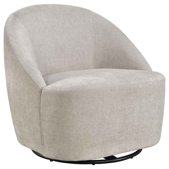 Leon Chenille Upholstered Swivel Accent Chair Beige