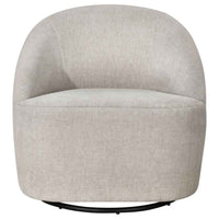 Leon Chenille Upholstered Swivel Accent Chair Beige - Home & Sleep Outlet