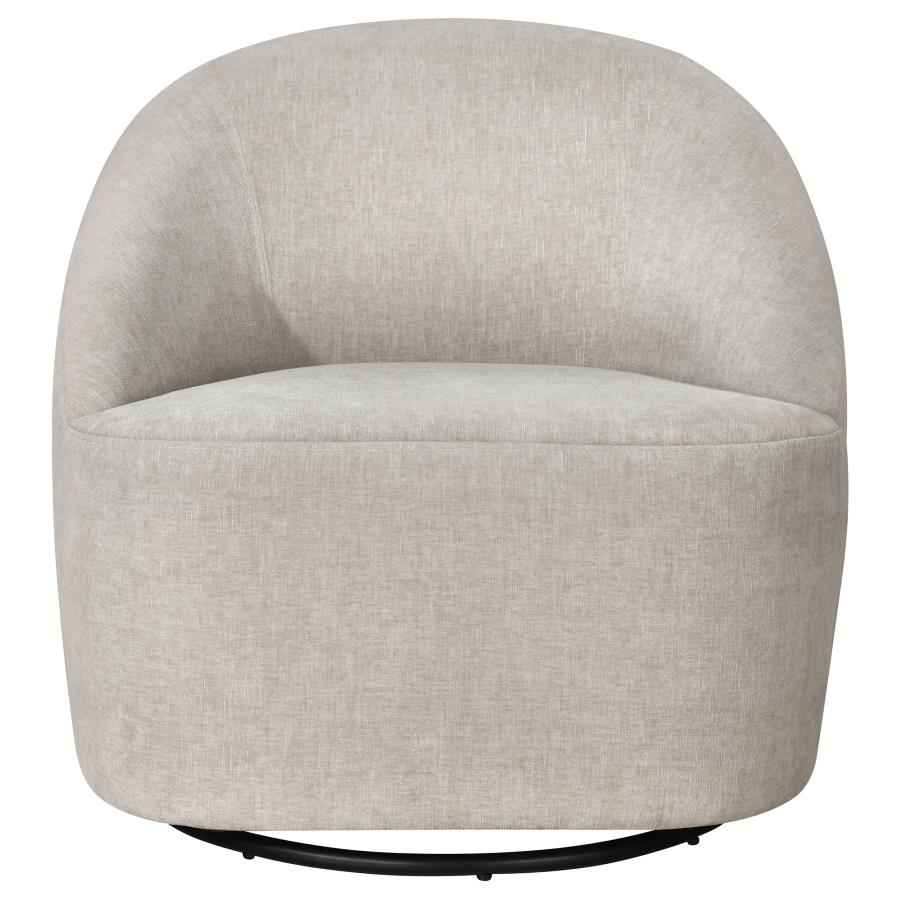 Leon Chenille Upholstered Swivel Accent Chair Beige - Home & Sleep Outlet
