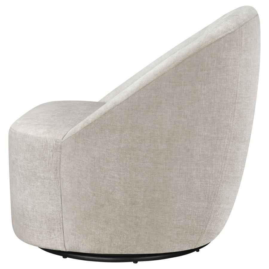 Leon Chenille Upholstered Swivel Accent Chair Beige - Home & Sleep Outlet