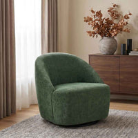 Leon Chenille Upholstered Swivel Accent Chair Green - Home & Sleep Outlet