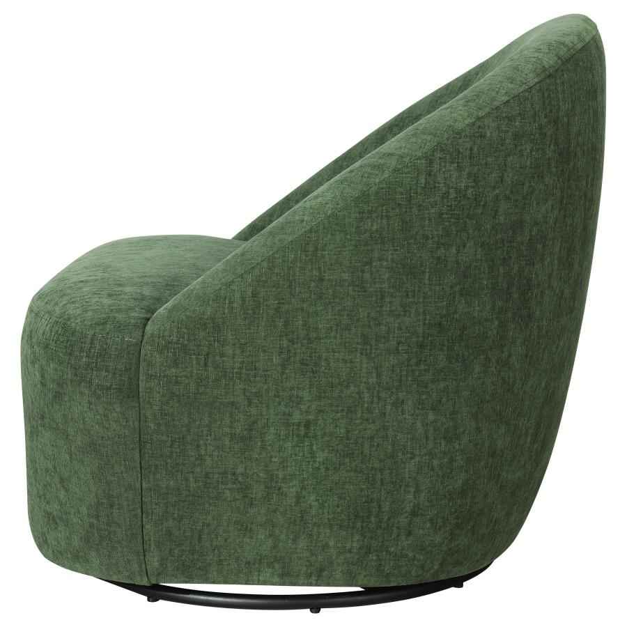 Leon Chenille Upholstered Swivel Accent Chair Green - Home & Sleep Outlet
