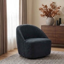Leon Chenille Upholstered Swivel Accent Chair Black - Home & Sleep Outlet