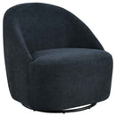 Leon Chenille Upholstered Swivel Accent Chair Black - Home & Sleep Outlet